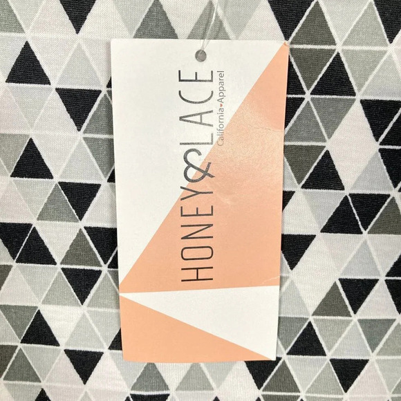 Honey & Lace Summer Dress, Medium, A-Line Black-White-Gray Pattern, New w Tags - Picture 7 of 11